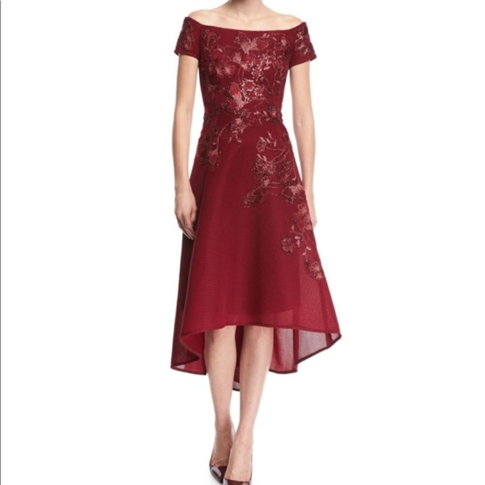 Rickie Freeman for Teri Jon Mesh Off the Shoulder